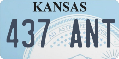 KS license plate 437ANT