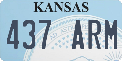 KS license plate 437ARM