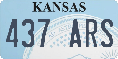 KS license plate 437ARS