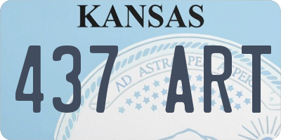 KS license plate 437ART
