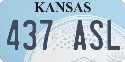 KS license plate 437ASL