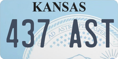 KS license plate 437AST