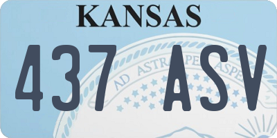 KS license plate 437ASV