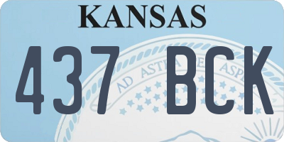 KS license plate 437BCK