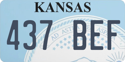 KS license plate 437BEF