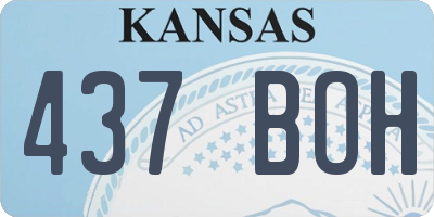 KS license plate 437BOH