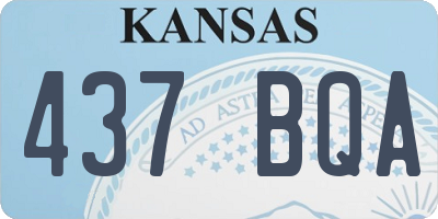 KS license plate 437BQA
