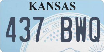 KS license plate 437BWQ