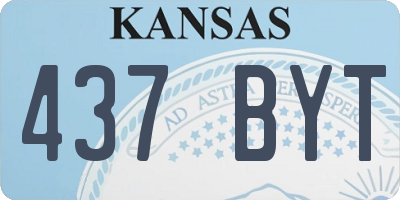 KS license plate 437BYT