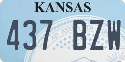 KS license plate 437BZW