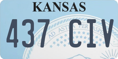 KS license plate 437CIV