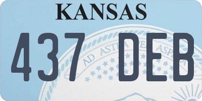 KS license plate 437DEB