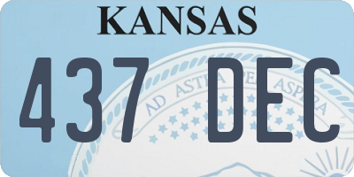 KS license plate 437DEC