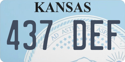 KS license plate 437DEF