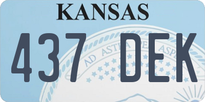 KS license plate 437DEK