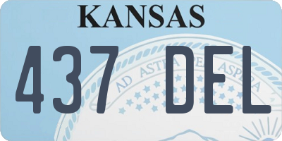 KS license plate 437DEL