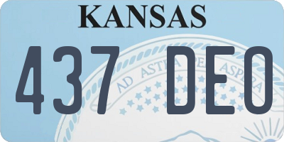 KS license plate 437DEO