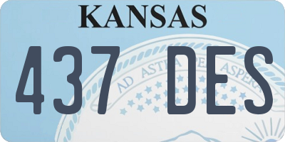 KS license plate 437DES
