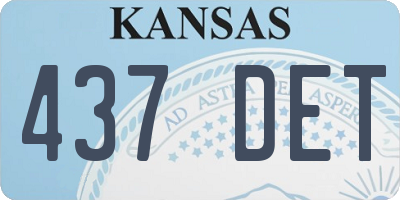 KS license plate 437DET