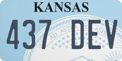 KS license plate 437DEV