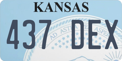 KS license plate 437DEX