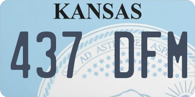 KS license plate 437DFM
