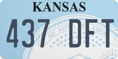 KS license plate 437DFT