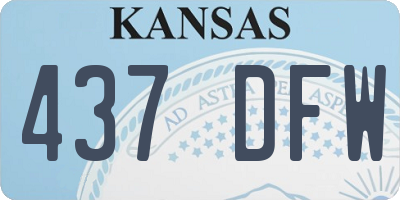 KS license plate 437DFW