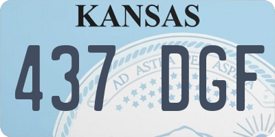 KS license plate 437DGF