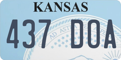 KS license plate 437DOA