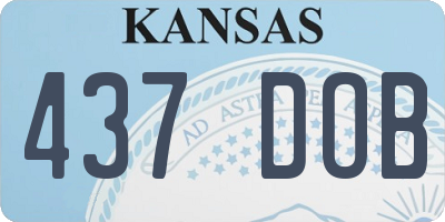 KS license plate 437DOB