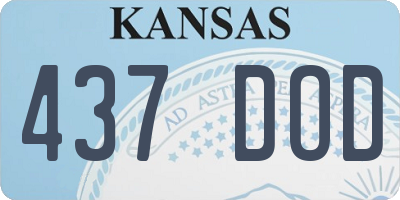 KS license plate 437DOD