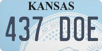 KS license plate 437DOE