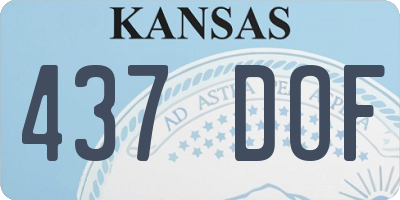 KS license plate 437DOF