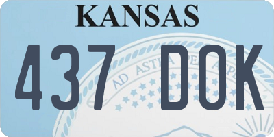KS license plate 437DOK
