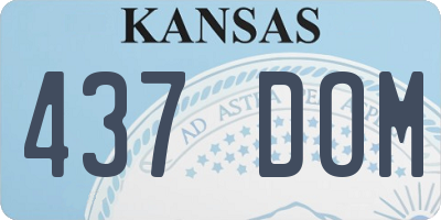 KS license plate 437DOM