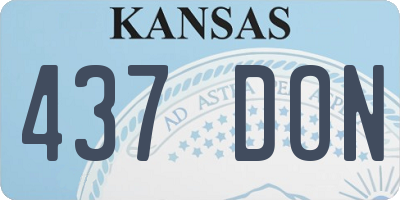 KS license plate 437DON