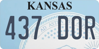 KS license plate 437DOR
