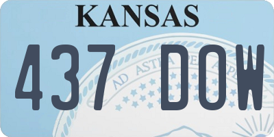 KS license plate 437DOW