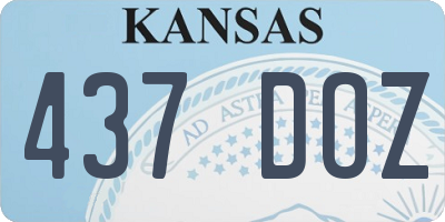 KS license plate 437DOZ
