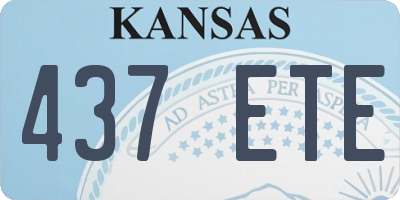 KS license plate 437ETE