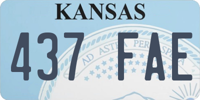 KS license plate 437FAE