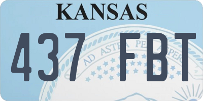 KS license plate 437FBT