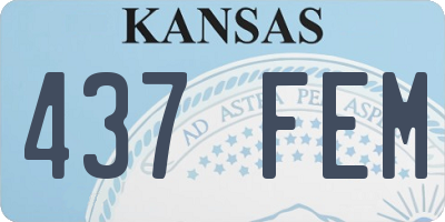 KS license plate 437FEM