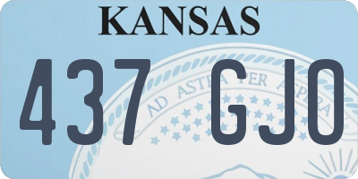 KS license plate 437GJO