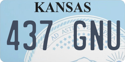 KS license plate 437GNU