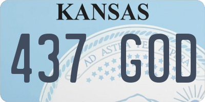 KS license plate 437GOD