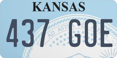 KS license plate 437GOE