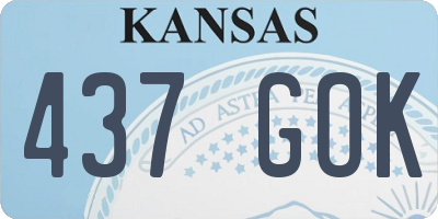 KS license plate 437GOK