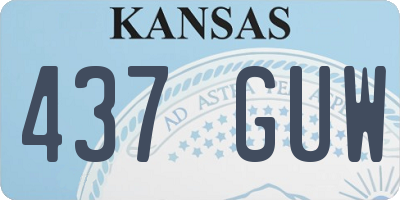 KS license plate 437GUW